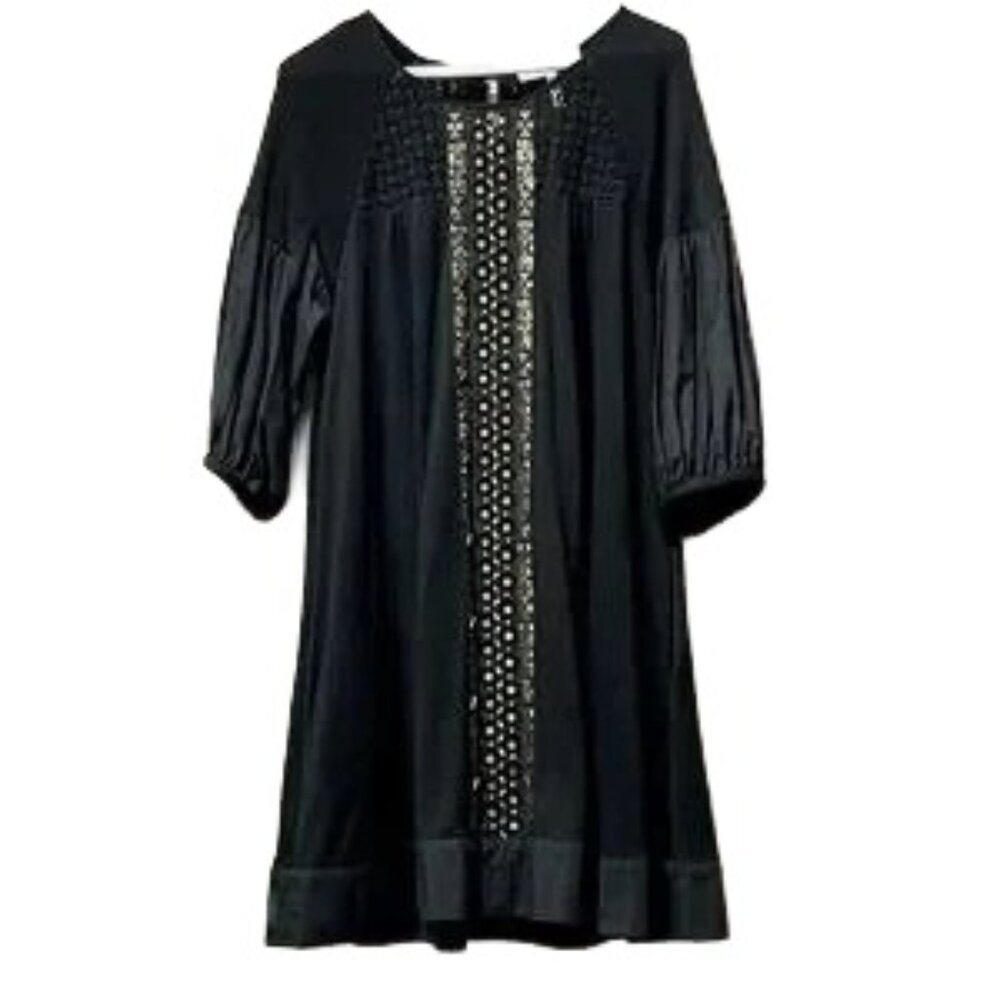 BCBG Max Azria RUNWAY Vintage Designer Dress with Intricate Gold Metallic Detail